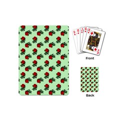 Red Roses Green Playing Cards (mini) by snowwhitegirl