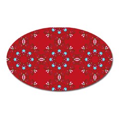 Embroidery Paisley Red Oval Magnet by snowwhitegirl
