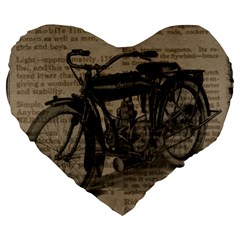 Bicycle Letter Large 19  Premium Flano Heart Shape Cushions by vintage2030