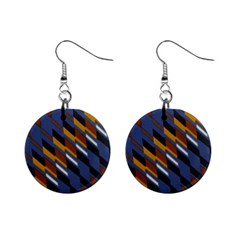 Colors Fabric Abstract Textile Mini Button Earrings by Sapixe