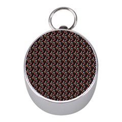 Vintage Floral Black Mini Silver Compasses by snowwhitegirl