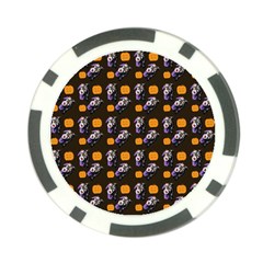 Halloween Skeleton Pumpkin Pattern Brown Poker Chip Card Guard (10 Pack) by snowwhitegirl