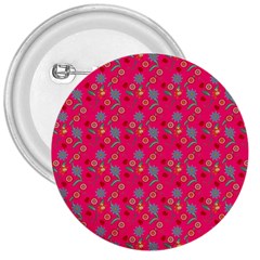 Vintage Floral Pink 3  Buttons by snowwhitegirl