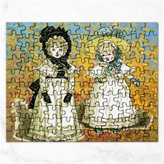 Little Victorian Girls Rectangular Jigsaw Puzzl by snowwhitegirl