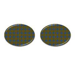 Mod Yellow Blue Circles Pattern Cufflinks (oval) by BrightVibesDesign