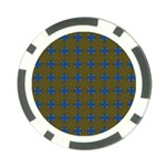 Mod Yellow Blue Circles Pattern Poker Chip Card Guard (10 pack) Back
