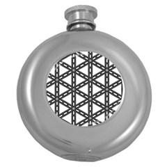 White Background White Texture Round Hip Flask (5 Oz) by Simbadda