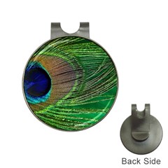 Peacock Feather Macro Peacock Bird Hat Clips With Golf Markers by Simbadda