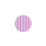 Circles Lines Light Pink White Pattern 1  Mini Magnets Front