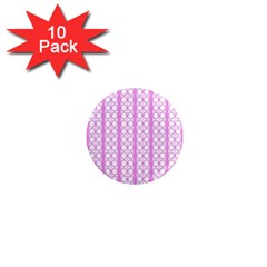 Circles Lines Light Pink White Pattern 1  Mini Magnet (10 Pack)  by BrightVibesDesign