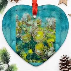 Bloom In Vintage Ornate Style Ornament (heart) by pepitasart