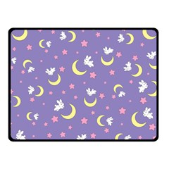Rabbit Of The Moon Fleece Blanket (small) by Ellador