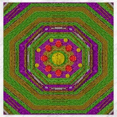 Flowers In Rainbows For Ornate Joy Canvas 12  X 12  by pepitasart