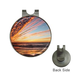 Sunset Beach Ocean Scenic Hat Clips With Golf Markers by Simbadda