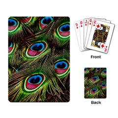 Peacock Feathers Color Plumage Playing Cards Single Design by Celenk