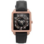 Jesus Rose Gold Leather Watch  Front
