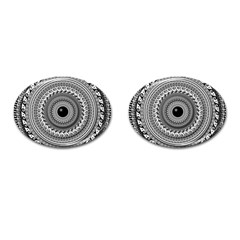 Graphic Design Round Geometric Cufflinks (oval) by Simbadda