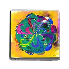 Mandala Abstract Background Image Memory Card Reader (square 5 Slot) by Simbadda