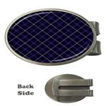 Blue Plaid  Money Clips (Oval)  Front