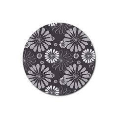 Floral Pattern Rubber Coaster (round)  by Hansue