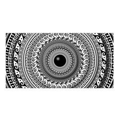 Graphic Design Round Geometric Satin Shawl by Nexatart