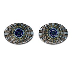 Pattern Art Form Architecture Cufflinks (oval) by Nexatart