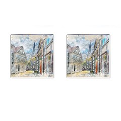 Altstadt Hattingen Ruhr Trail Cufflinks (square) by Nexatart