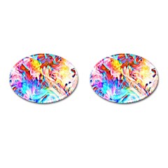 Background Drips Fluid Colorful Cufflinks (oval) by Sapixe