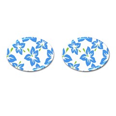 Hibiscus Wallpaper Flowers Floral Cufflinks (oval) by Sapixe