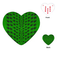 Forest Flowers In The Green Soft Ornate Nature Playing Cards (heart) by pepitasart