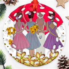 Girl Power Ornament (round Filigree) by burpdesignsA