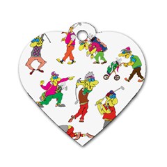 Golfers Athletes The Form Of Dog Tag Heart (one Side) by Sapixe