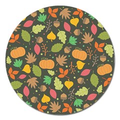 Thanksgiving Pattern Magnet 5  (round) by Valentinaart