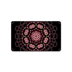 Fantasy Flowers Ornate And Polka Dots Landscape Magnet (name Card) by pepitasart