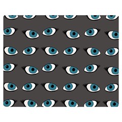 Blue Eyes Pattern Double Sided Flano Blanket (medium)  by Valentinaart