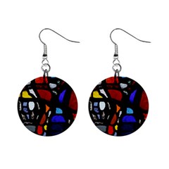 Art Bright Lead Glass Pattern Mini Button Earrings by Sapixe