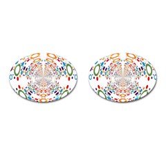 Wallpaper Pattern Colorful Color Cufflinks (oval) by Sapixe