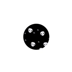 Pattern Skull Stars Halloween Gothic On Black Background 1  Mini Magnets by genx