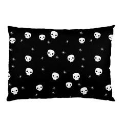 Pattern Skull Stars Halloween Gothic On Black Background Pillow Case (two Sides) by genx
