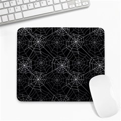 Pattern Spiderweb Halloween Gothic On Black Background Large Mousepads by genx