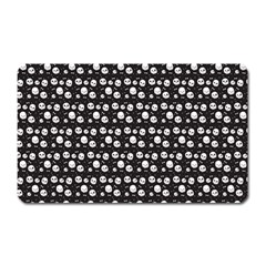Pattern Skull Bones Halloween Gothic On Black Background Magnet (rectangular) by genx