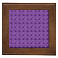 Pattern Spiders Purple And Black Halloween Gothic Modern Framed Tiles by genx