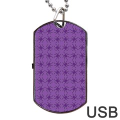 Pattern Spiders Purple And Black Halloween Gothic Modern Dog Tag Usb Flash (two Sides) by genx