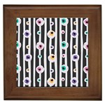 Pattern Eyeball black and white naive stripes Gothic Halloween Framed Tiles Front