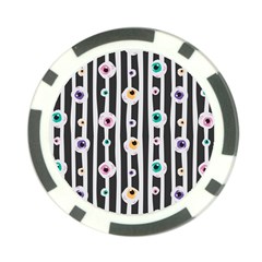 Pattern Eyeball Black And White Naive Stripes Gothic Halloween Poker Chip Card Guard (10 Pack) by genx
