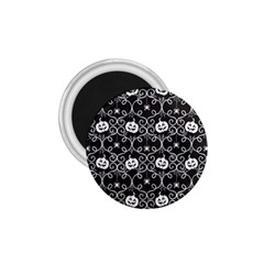 Pattern Pumpkin Spider Vintage Gothic Halloween Black And White 1 75  Magnets by genx