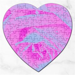 Perfect Hot Pink And Light Blue Rose Detail Jigsaw Puzzle (heart) by myrubiogarden