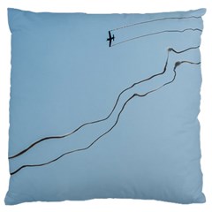 Airplane Airplanes Blue Sky Large Cushion Case (two Sides) by Mariart