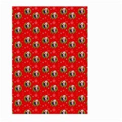 Trump Wrait Pattern Make Christmas Great Again Maga Funny Red Gift With Snowflakes And Trump Face Smiling Large Garden Flag (two Sides) by snek