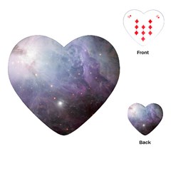 Orion Nebula Pastel Violet Purple Turquoise Blue Star Formation  Playing Cards (heart) by genx